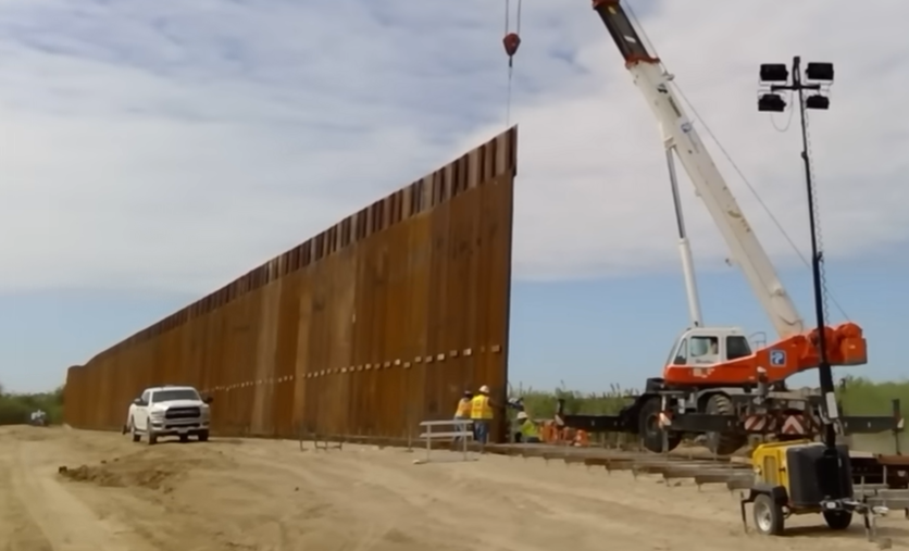 border wall under construction in Texas
